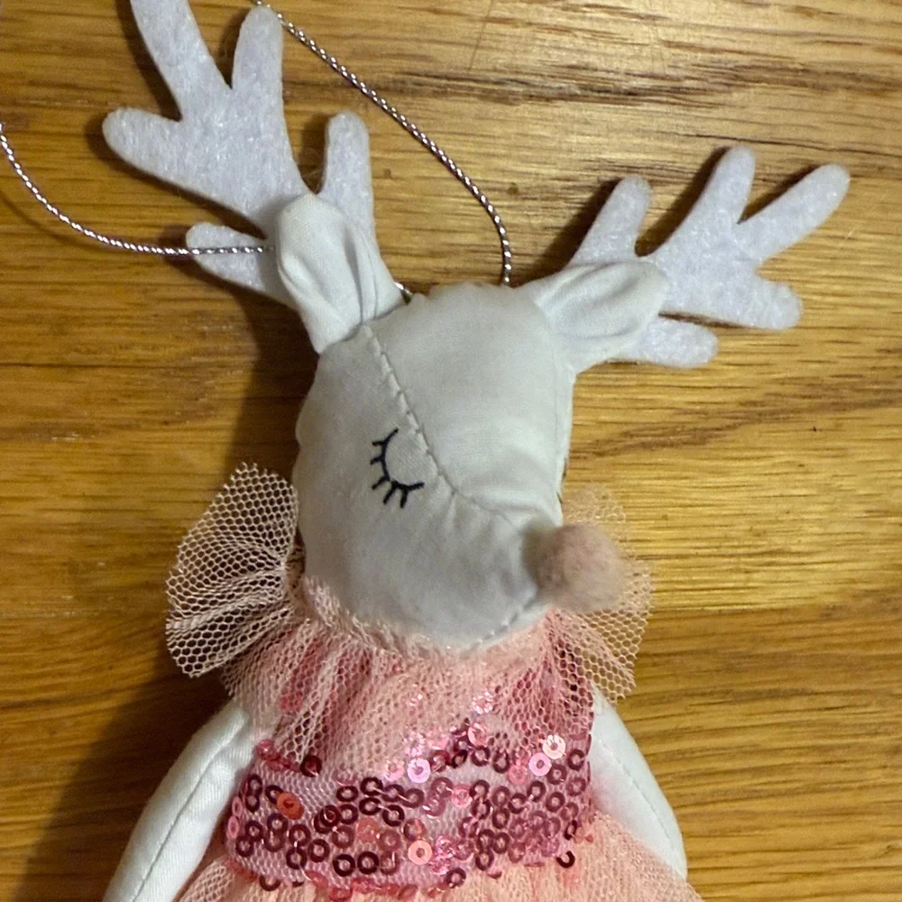 Target Pink and White Deer Ornament